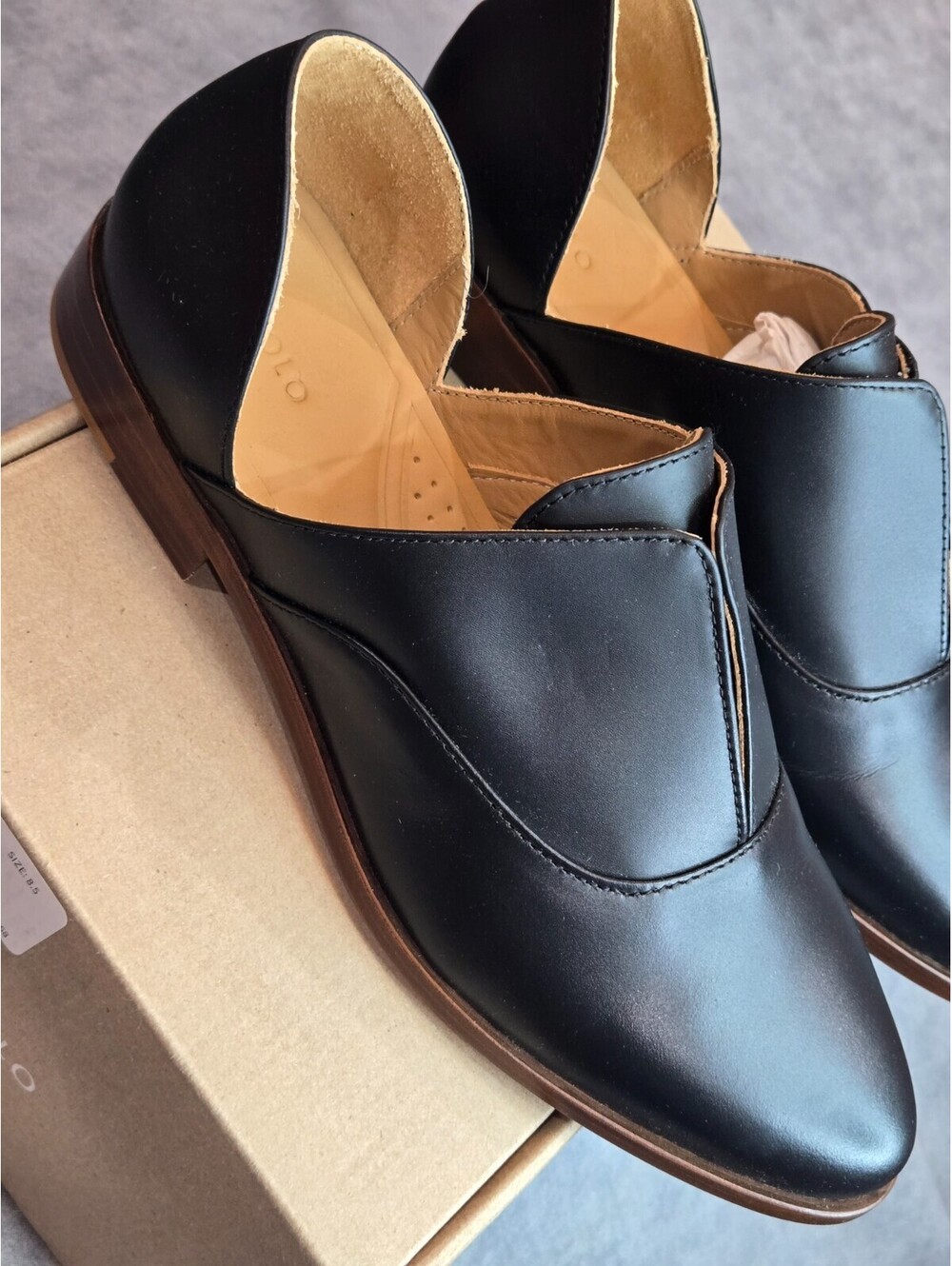 NISOLO Emma D'orsay Oxford Flats - Black (WF-5000-BLK-085) Women's 8.5 NEW